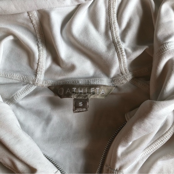 Athleta White Lightweight Hooded Zip-Up Jacket Size S - Picture 7 of 9